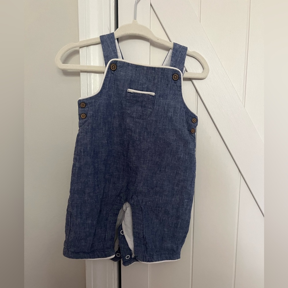 Janie & Jack Chambray overall size 0-3 months